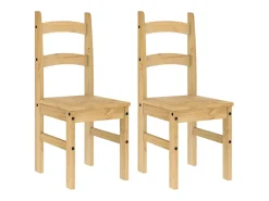 Juego de 2 sillas de comedor 40x46x99 cm madera maciza de pino