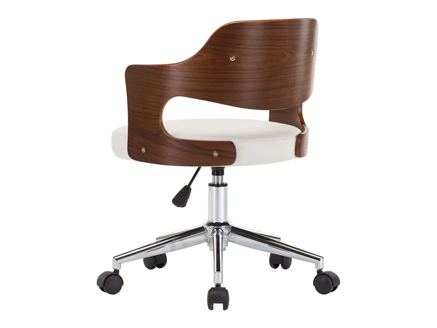 Juego de 2 Sillas de comedor giratorias madera curvada cuero blanco ES412172
