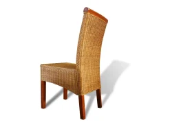 Juego de 2 Sillas de comedor ratán natural marrón ES172392