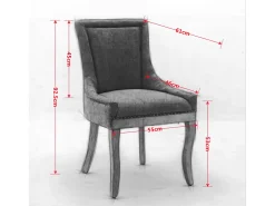 Juego de 2 sillas de comedor - patas de madera maciza con remaches de bronce, estampado de leopardo - chenilla