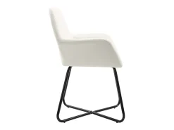 Juego de 2 sillas de comedor de tela color crema