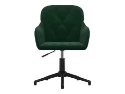Juego de 2 Sillas de comedor giratorias terciopelo verde oscuro ES607266