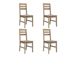 Juego de 4 Sillas de comedor madera maciza de acacia ES150976