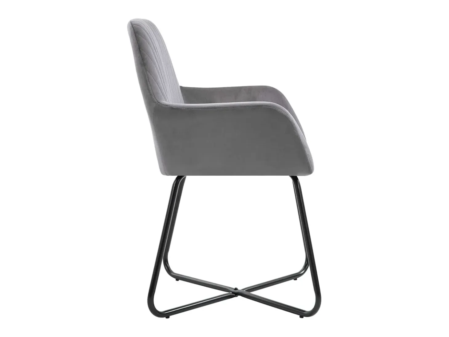 Juego de 6 sillas de comedor de terciopelo gris