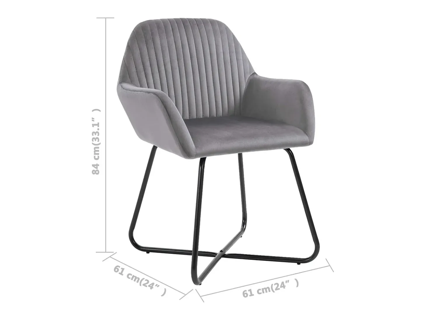 Juego de 6 sillas de comedor de terciopelo gris