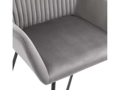 Juego de 6 sillas de comedor de terciopelo gris