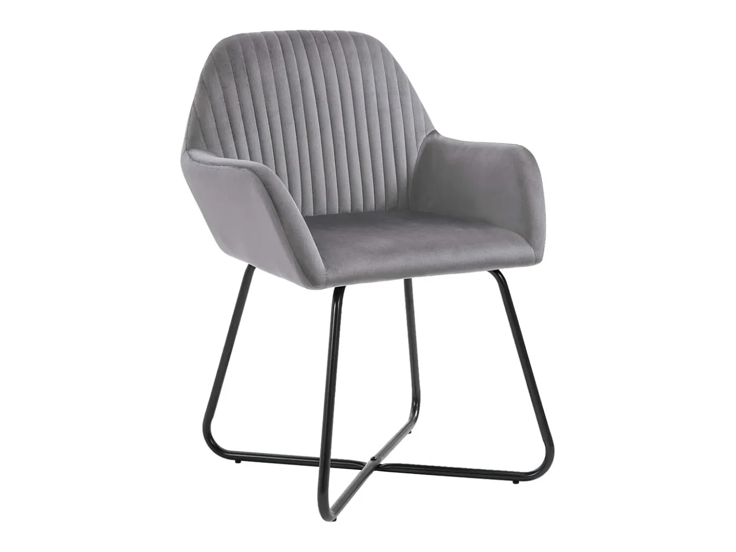 Juego de 6 sillas de comedor de terciopelo gris