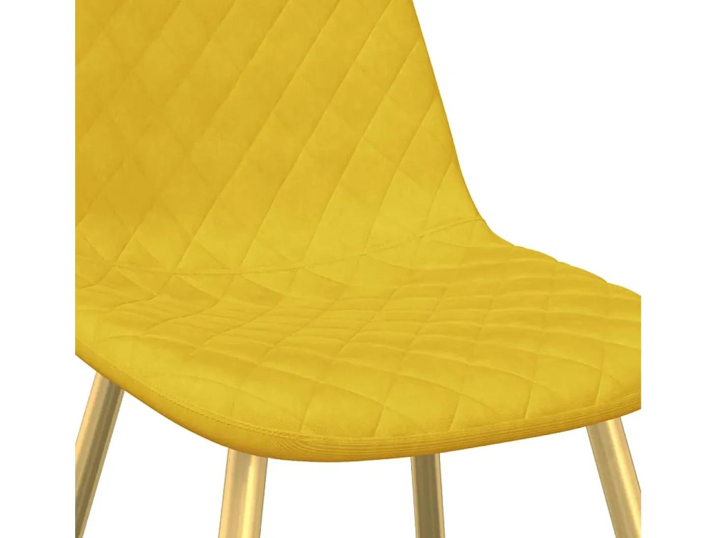 Juego de 6 sillas de comedor de terciopelo amarillo mostaza