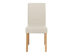 Juego de 6 sillas de comedor Littau de piel sintética, polipiel, blanca, patas claras