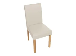 Juego de 6 sillas de comedor Littau de piel sintética, polipiel, blanca, patas claras