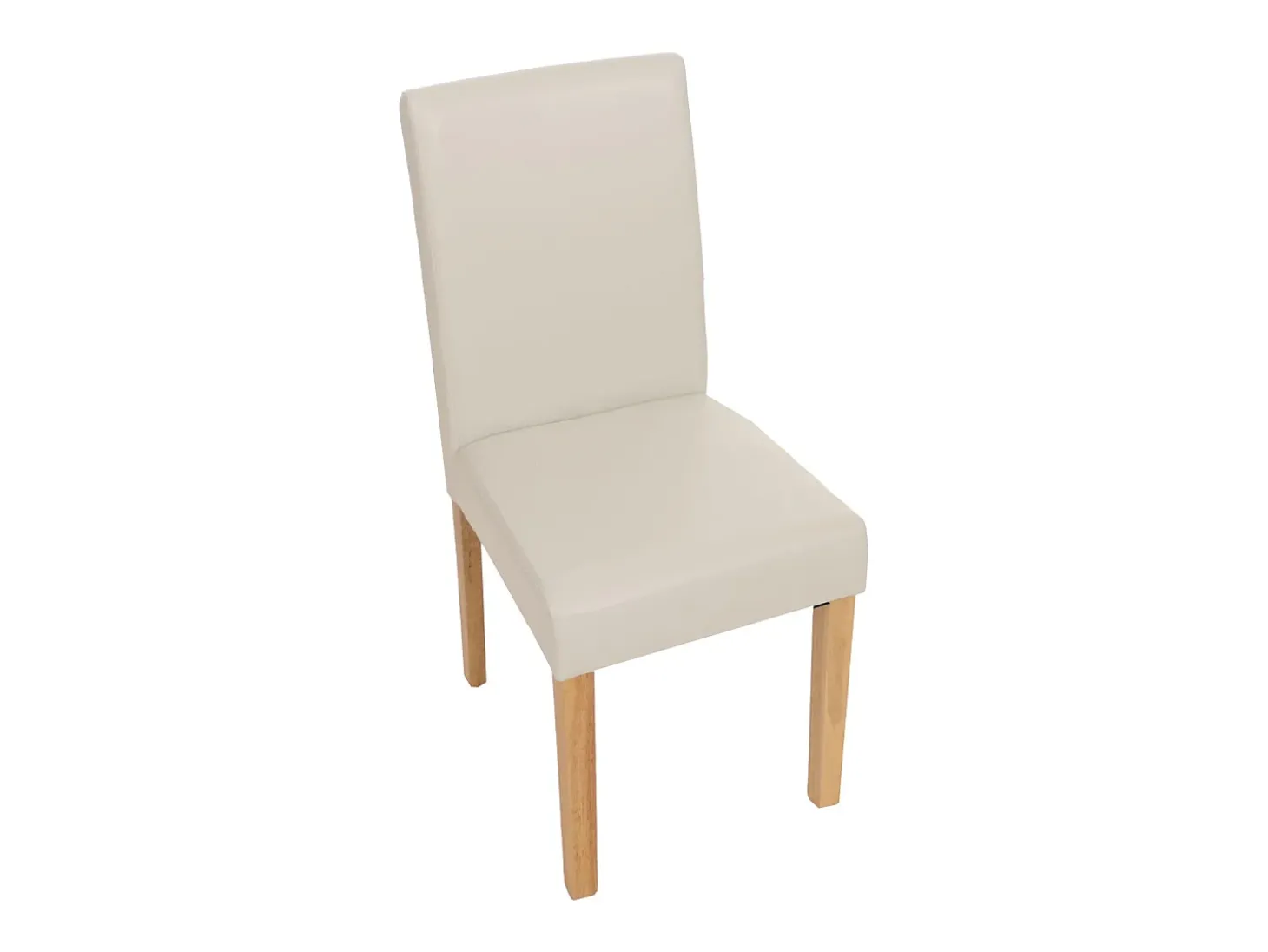 Juego de 6 sillas de comedor Littau de piel sintética, polipiel, blanca, patas claras