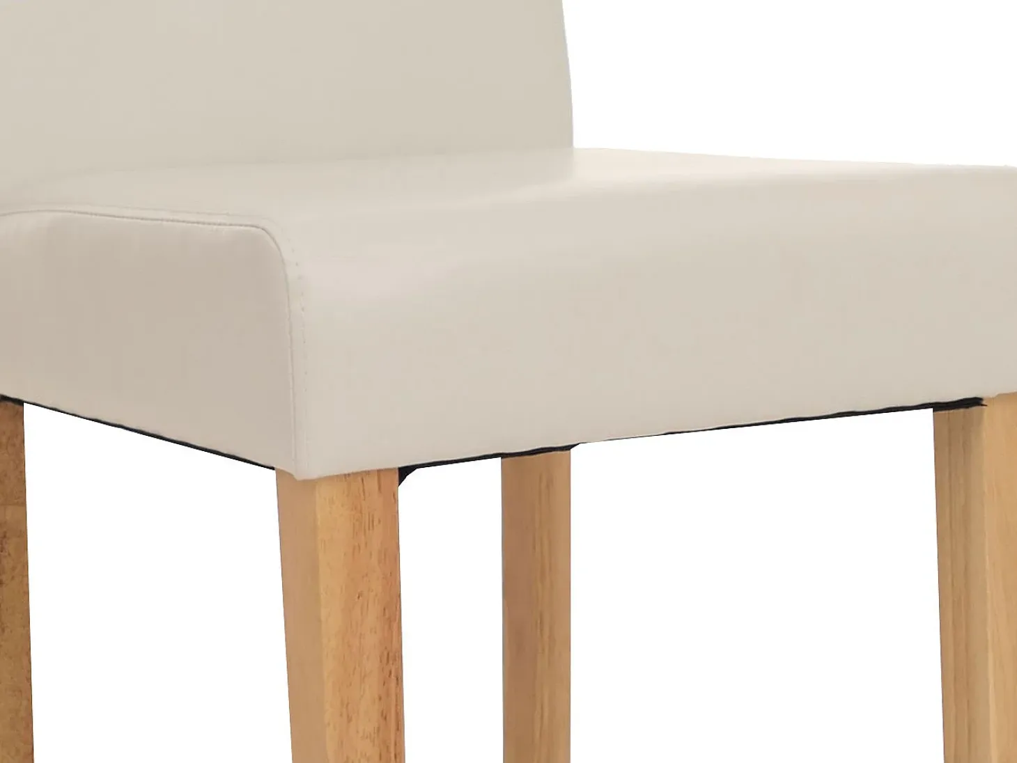 Juego de 6 sillas de comedor Littau de piel sintética, polipiel, blanca, patas claras