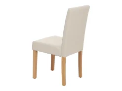 Juego de 6 sillas de comedor Littau de piel sintética, polipiel, blanca, patas claras