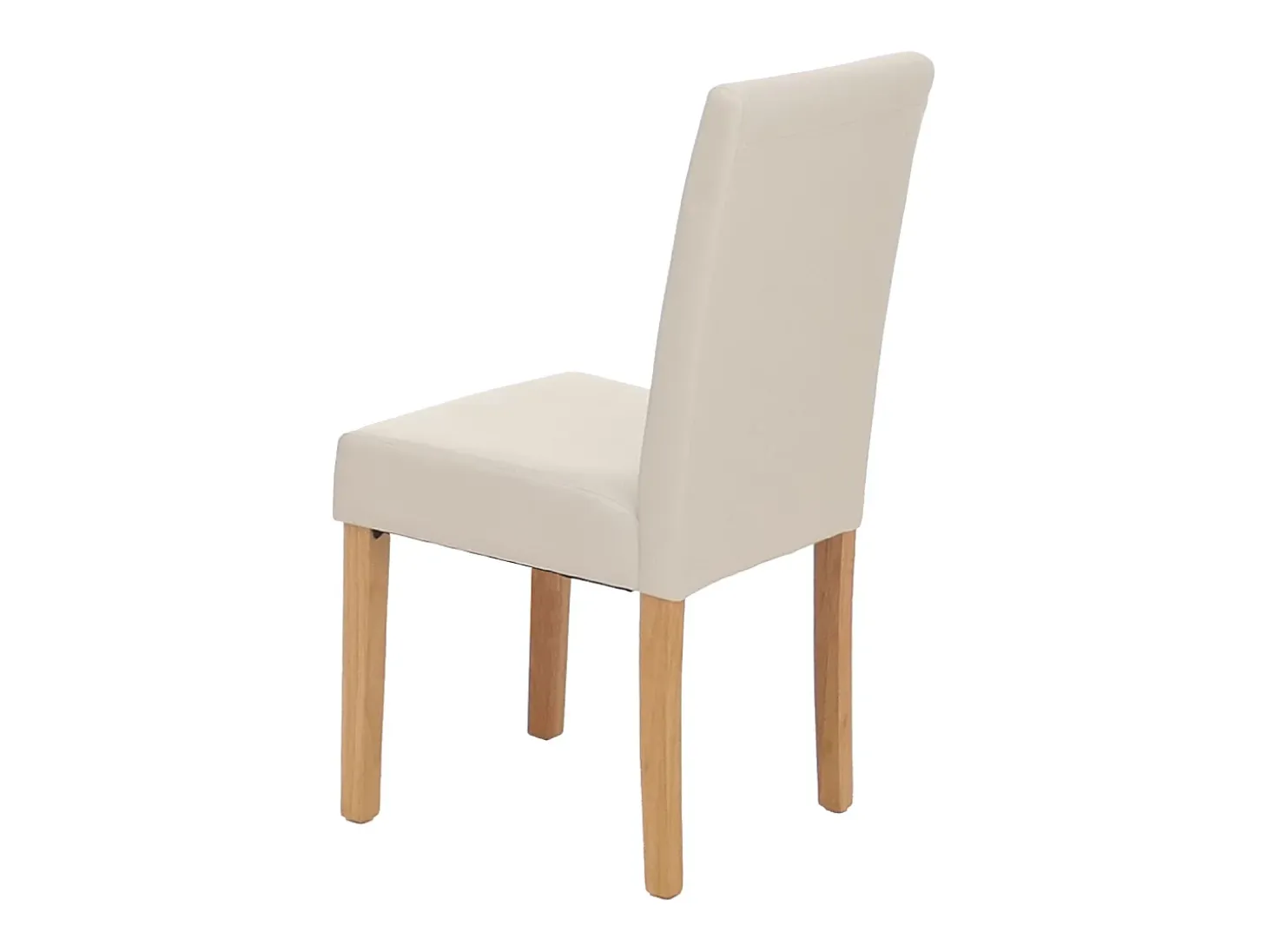 Juego de 6 sillas de comedor Littau de piel sintética, polipiel, blanca, patas claras