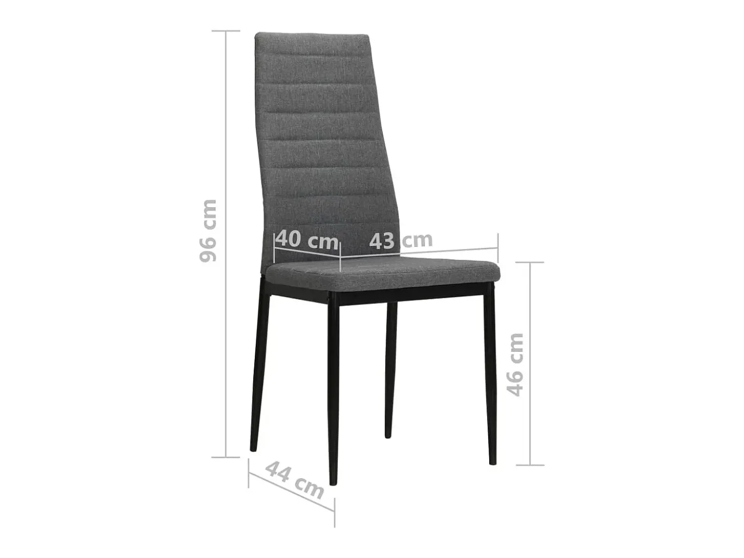 Juego de 4 sillas de comedor de tela gris claro