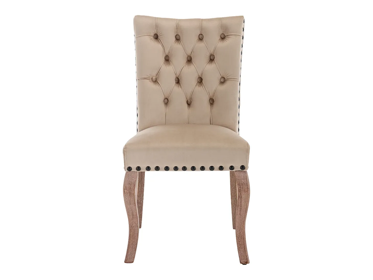 Juego de 4 sillas de comedor - silla de comedor de terciopelo color camel - con respaldo acolchado y patas de madera
