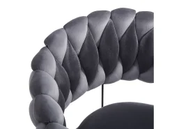Juego de 6 sillas de comedor de terciopelo gris con respaldo tapizado y patas metálicas en forma de garra