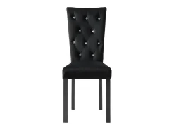 Juego de 2 sillas de comedor de terciopelo negro