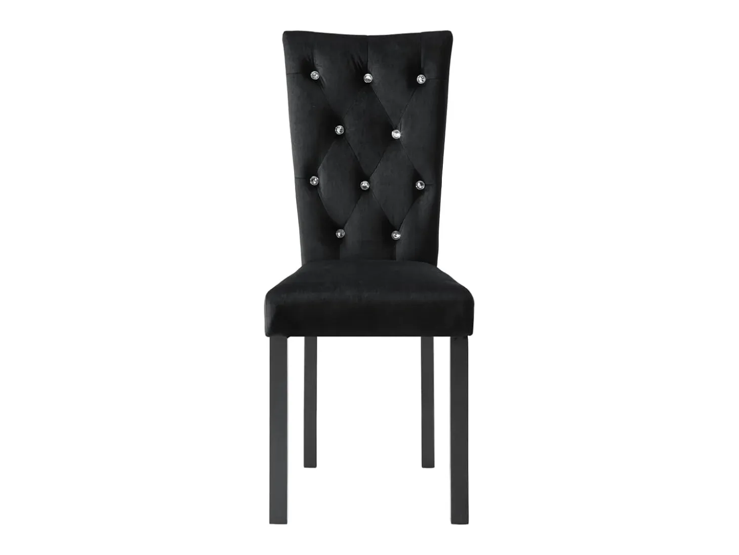 Juego de 2 sillas de comedor de terciopelo negro