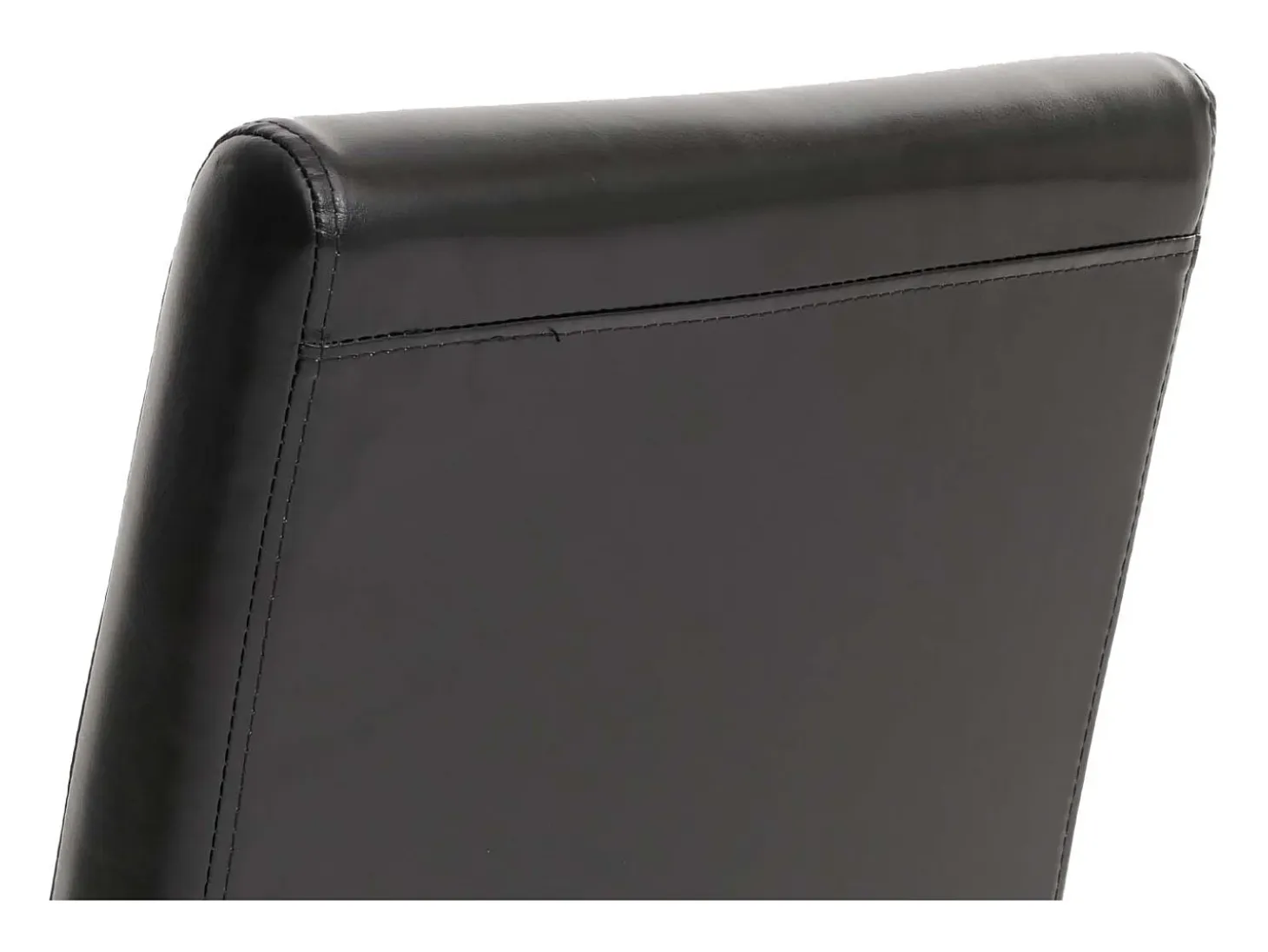 Juego de 6 sillas de comedor Littau de piel sintética, polipiel, negra, patas claras