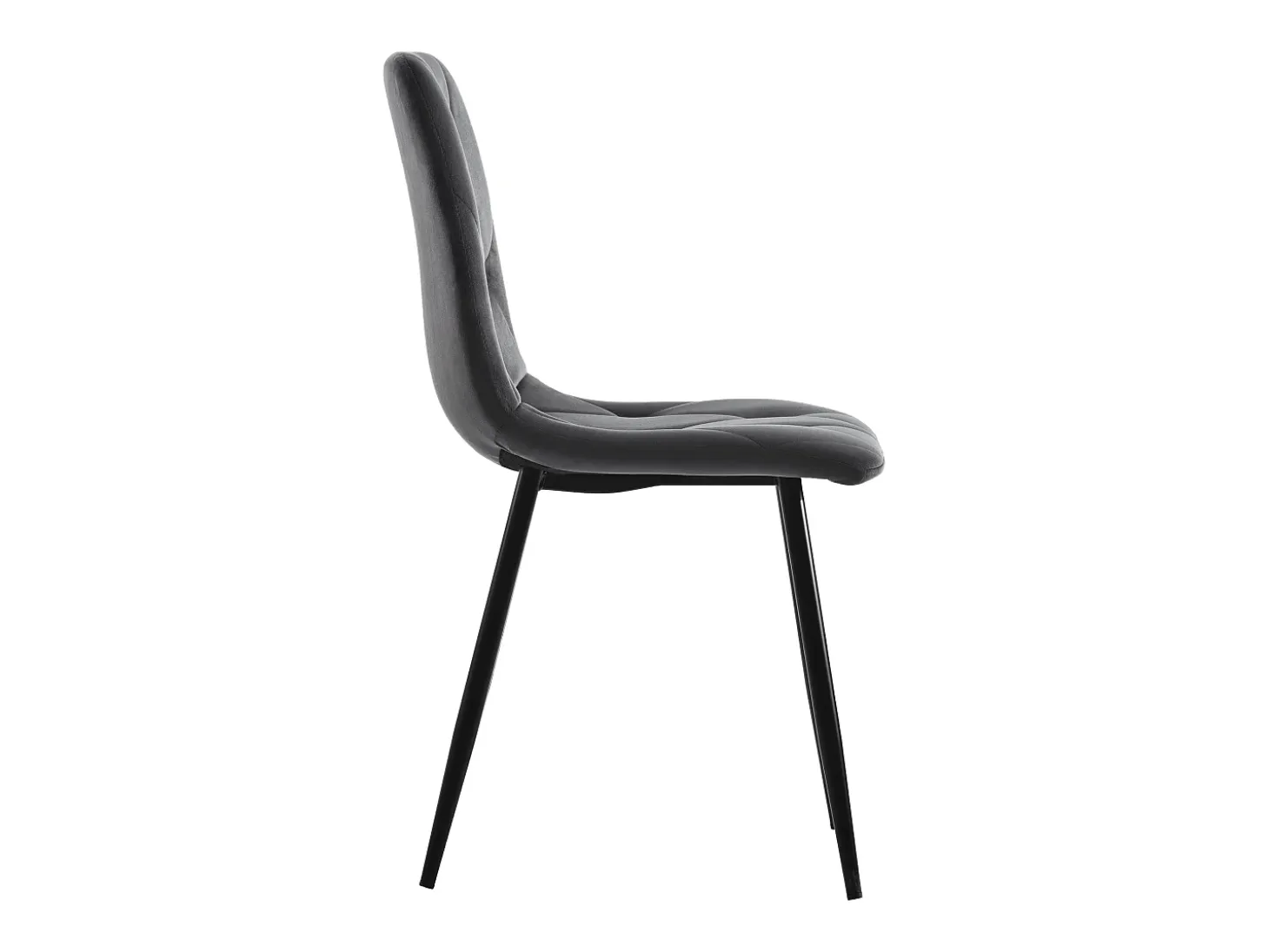 Juego de 4 sillas de comedor - Sillas con respaldo de sarga acolchado y patas de metal - terciopelo gris