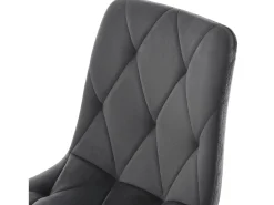 Juego de 4 sillas de comedor - Sillas con respaldo de sarga acolchado y patas de metal - terciopelo gris