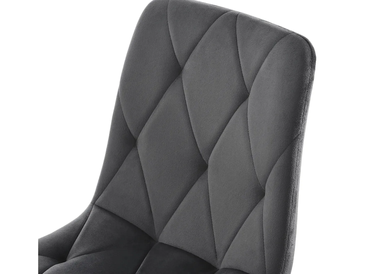 Juego de 4 sillas de comedor - Sillas con respaldo de sarga acolchado y patas de metal - terciopelo gris