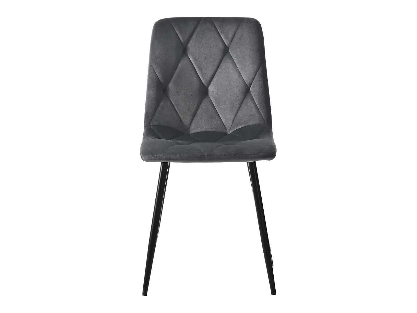 Juego de 4 sillas de comedor - Sillas con respaldo de sarga acolchado y patas de metal - terciopelo gris