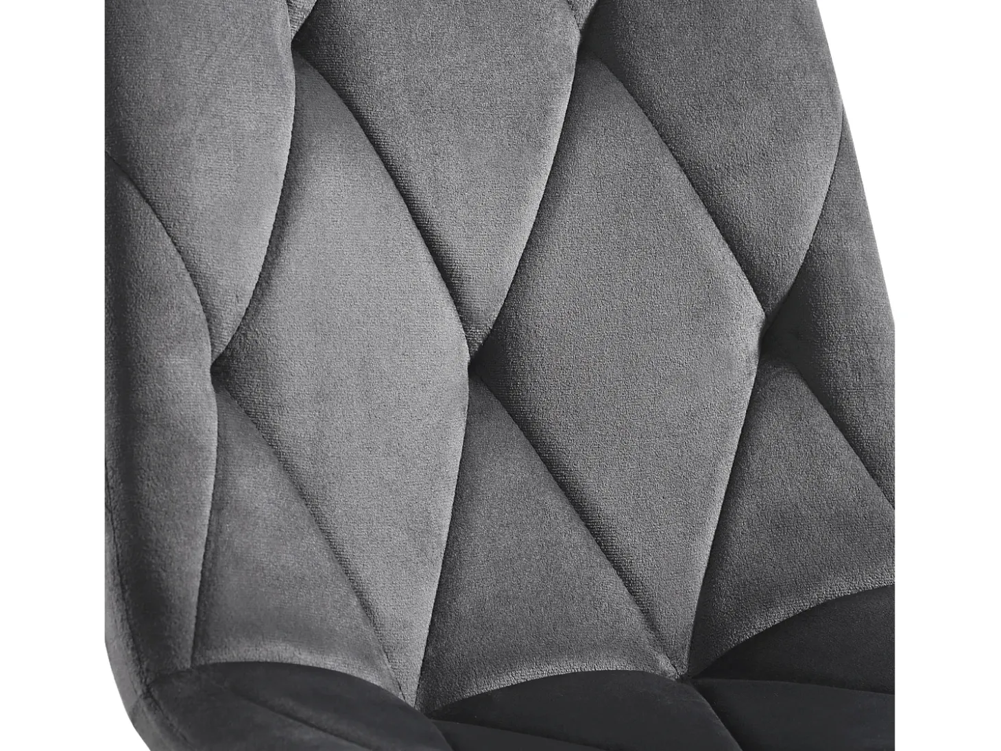 Juego de 4 sillas de comedor - Sillas con respaldo de sarga acolchado y patas de metal - terciopelo gris