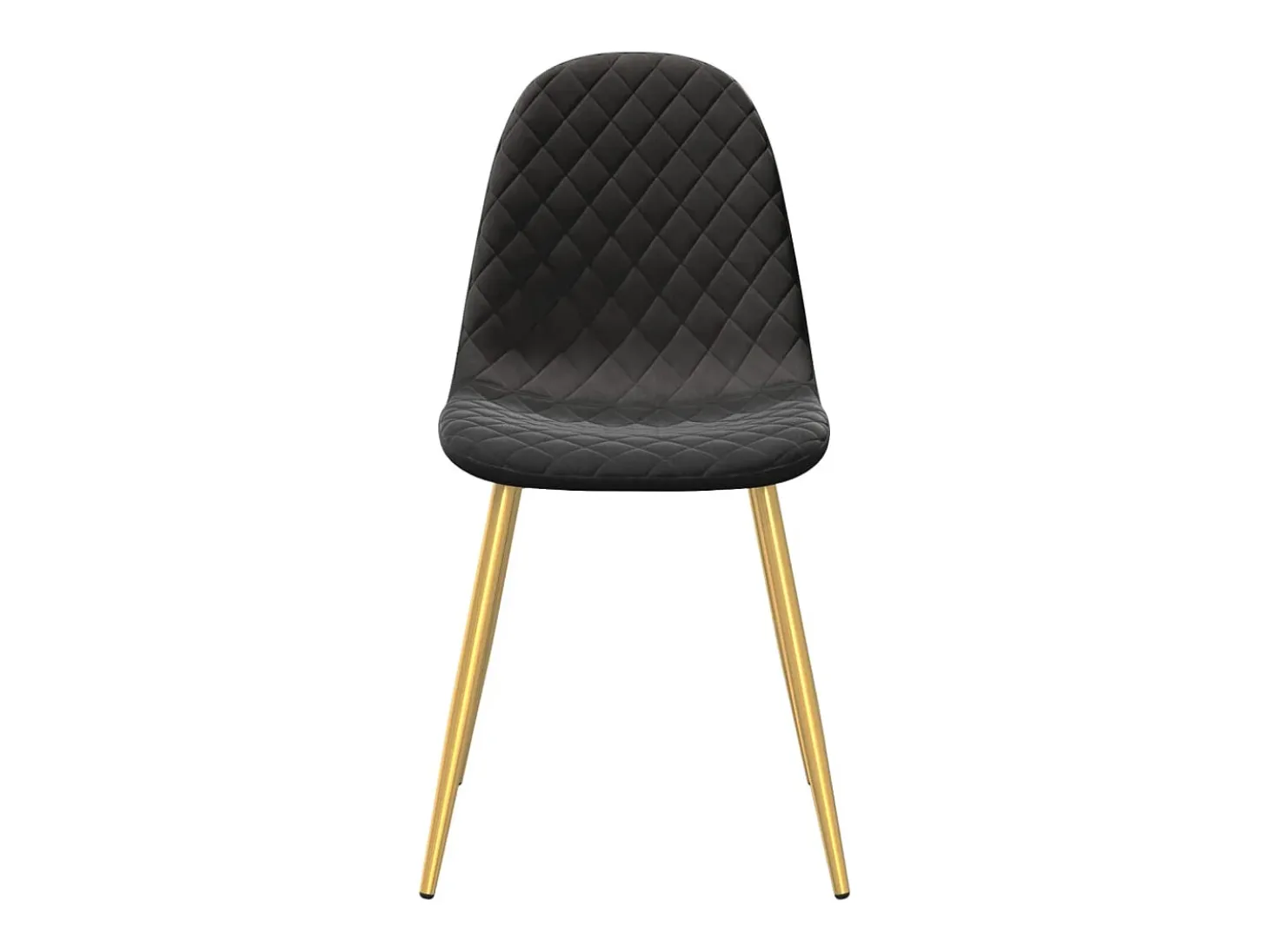 Juego de 2 sillas de comedor de terciopelo negro
