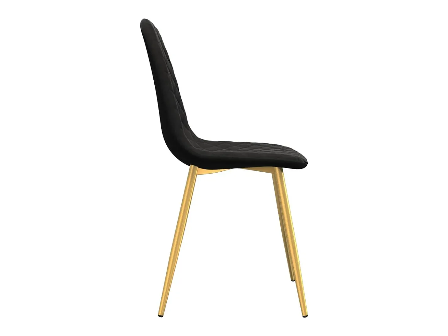 Juego de 2 sillas de comedor de terciopelo negro