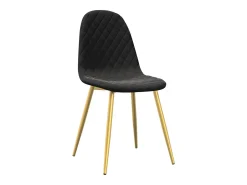 Juego de 2 sillas de comedor de terciopelo negro
