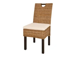 Juego de 2 Sillas de comedor ratán kubu y madera de mango ES668051