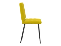 Juego de 2 sillas de comedor de terciopelo amarillo
