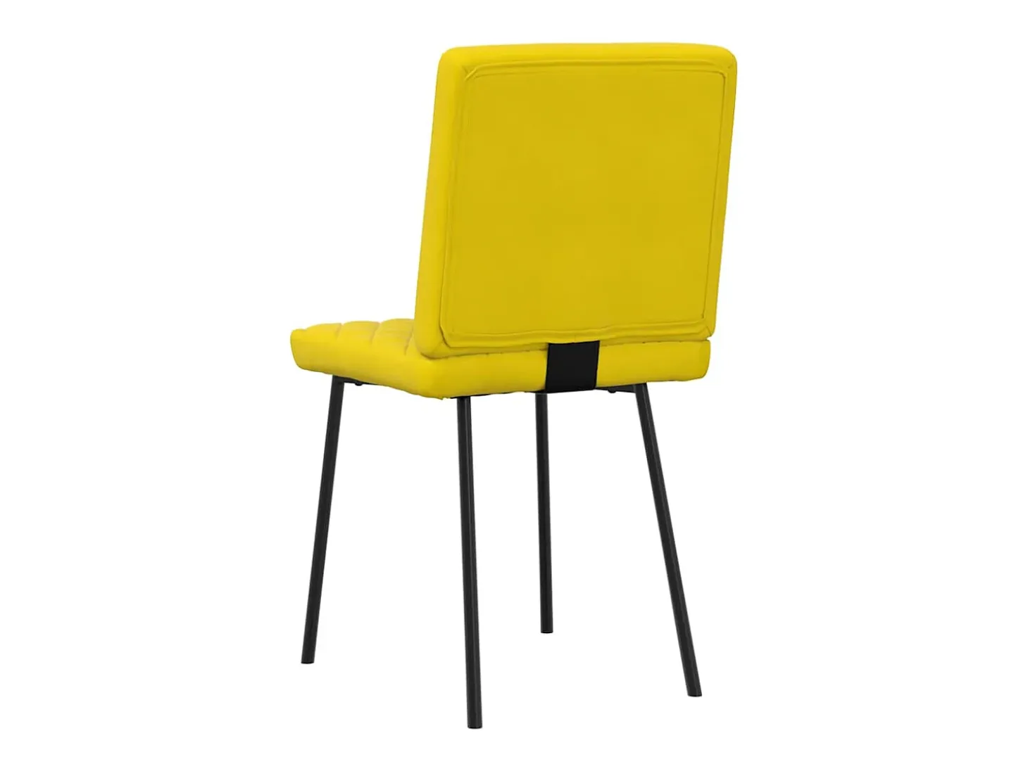 Juego de 2 sillas de comedor de terciopelo amarillo