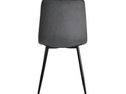 Juego de 4 sillas de comedor - sillas de salón con respaldo - asiento de terciopelo y patas de metal - gris