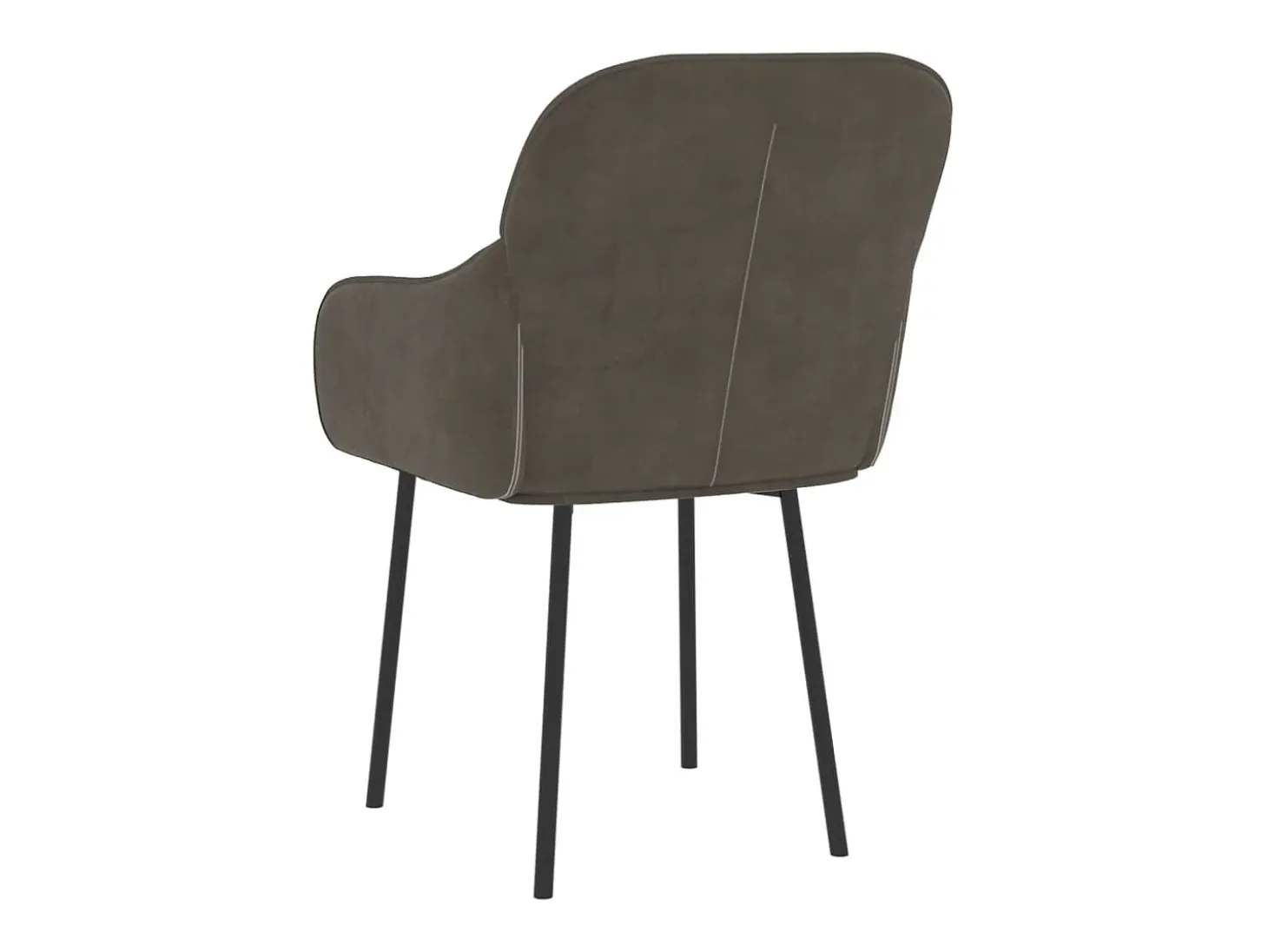 Juego de 2 sillas de comedor de terciopelo gris oscuro