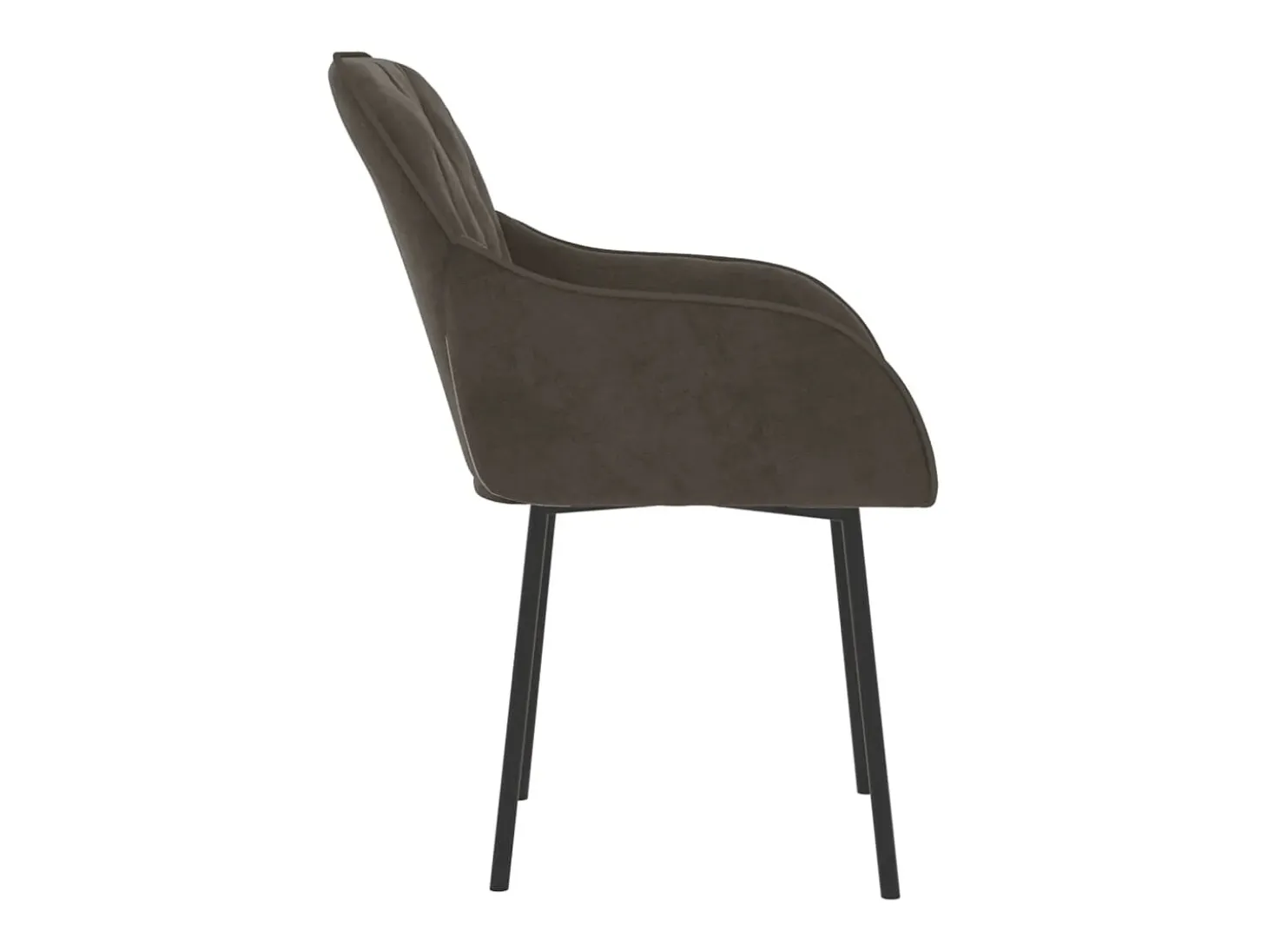 Juego de 2 sillas de comedor de terciopelo gris oscuro