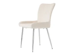 Juego de 4 sillas de comedor - terciopelo beige - con patas y respaldo plateados - para comedor y dormitorio