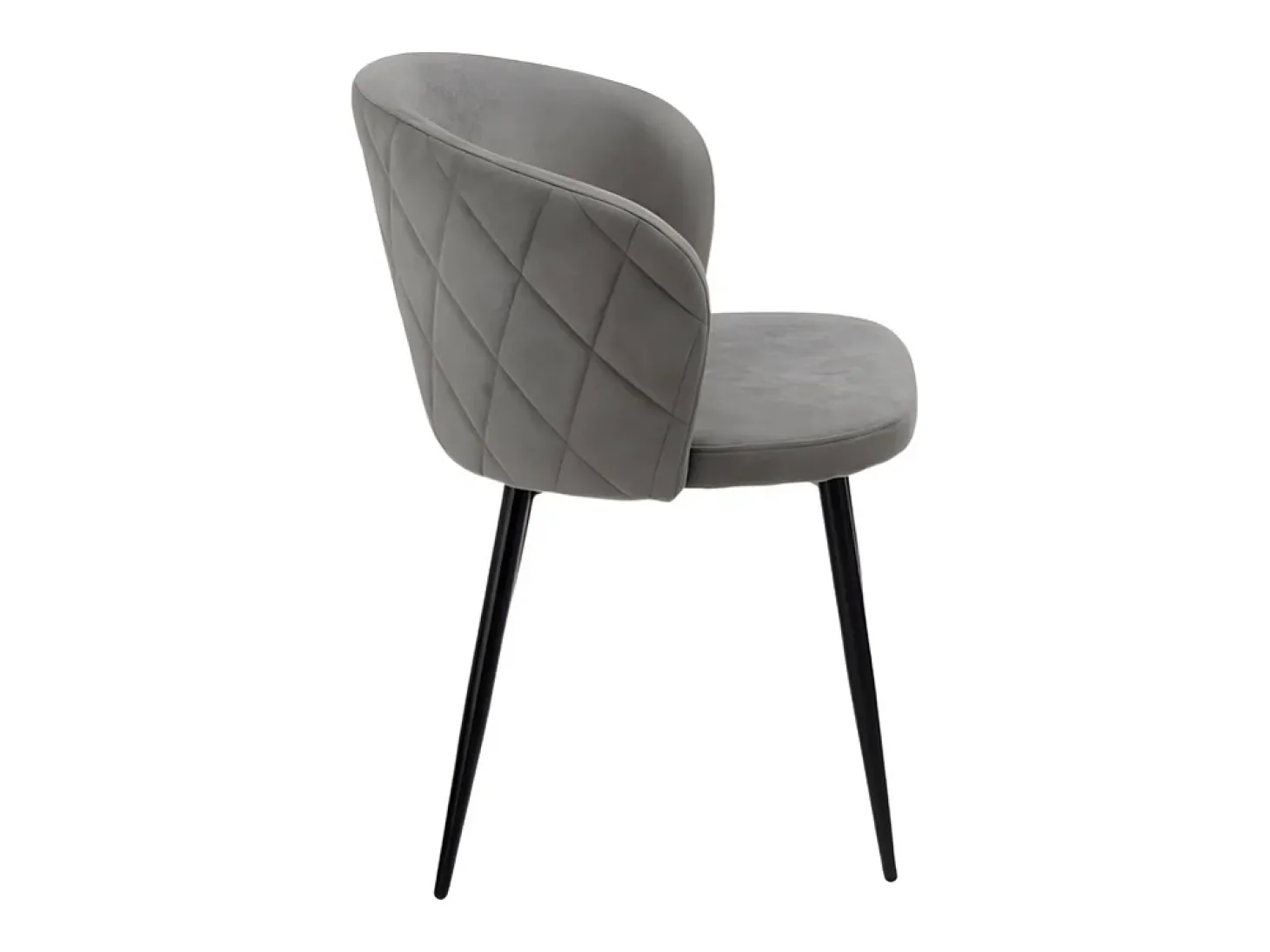 Juego de 2 sillas de comedor "Claris" en tejido gris claro acolchado cm 56x55 78h