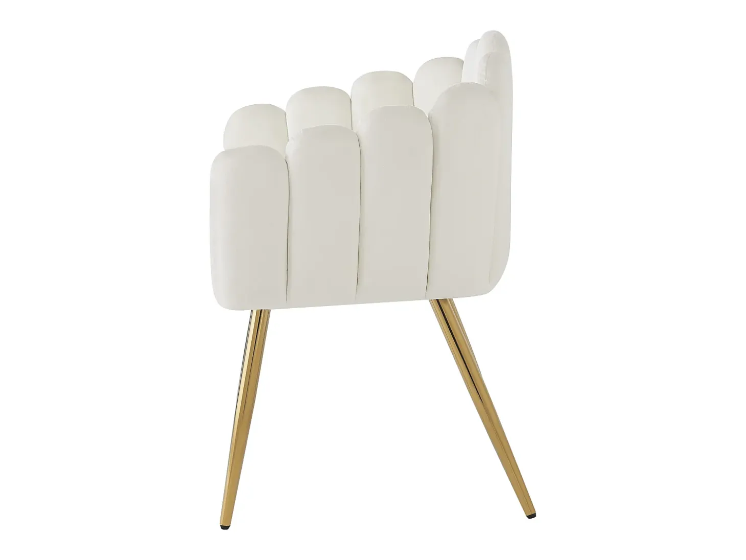 Juego de 6 sillas de comedor - 61 x 51,5 x 82 cm - Patas de hierro galvanizado dorado y terciopelo - Beige