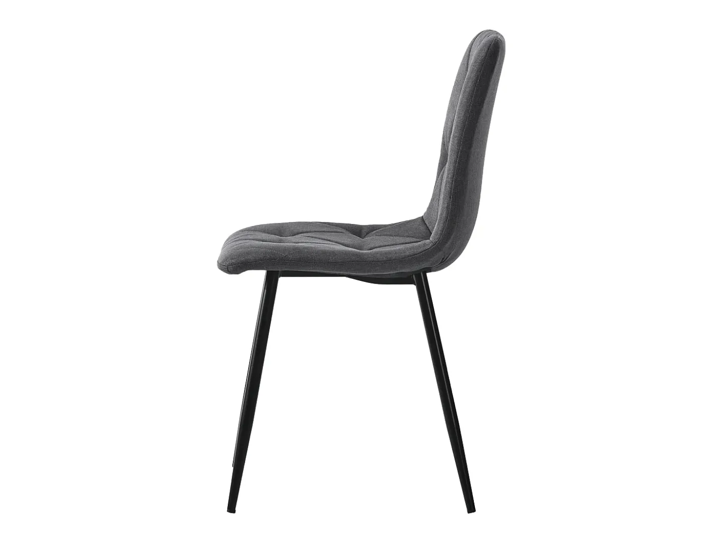 Juego de 4 sillas de comedor - silla de comedor de lino gris - con patas y respaldo de metal