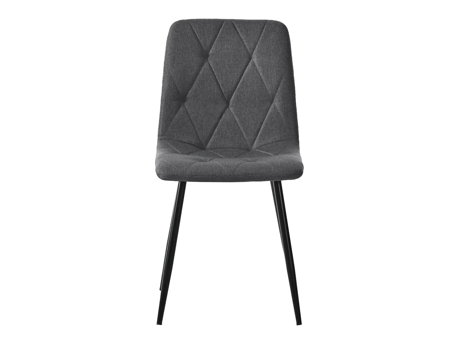 Juego de 4 sillas de comedor - silla de comedor de lino gris - con patas y respaldo de metal