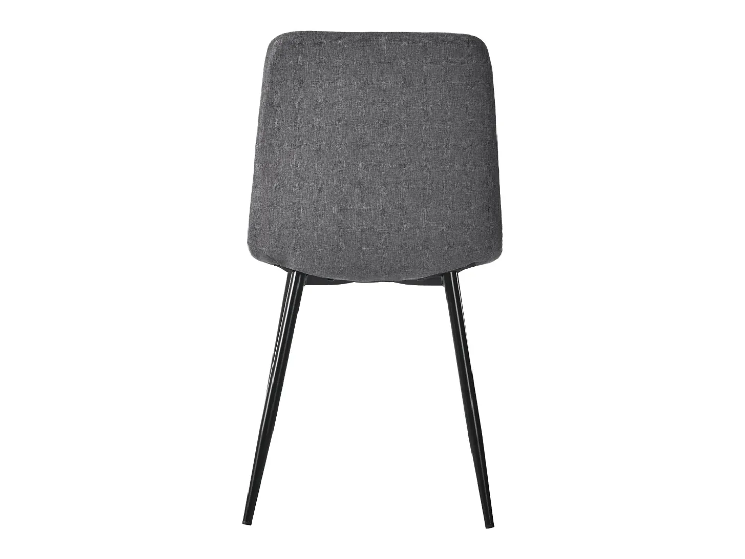 Juego de 4 sillas de comedor - silla de comedor de lino gris - con patas y respaldo de metal