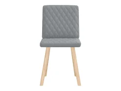 Juego de 2 sillas de comedor de tela gris claro