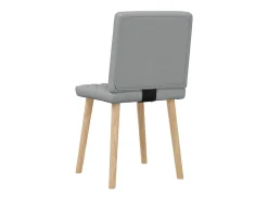 Juego de 2 sillas de comedor de tela gris claro