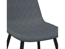 Juego de 4 sillas de comedor en terciopelo gris oscuro