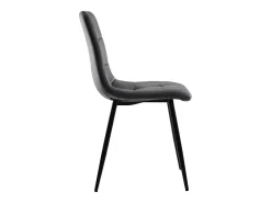 Juego de 4 sillas de comedor - Sillas con respaldo acolchado y patas de metal - terciopelo gris oscuro