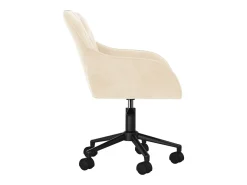 Juego de 2 sillas de comedor giratorias de terciopelo color crema