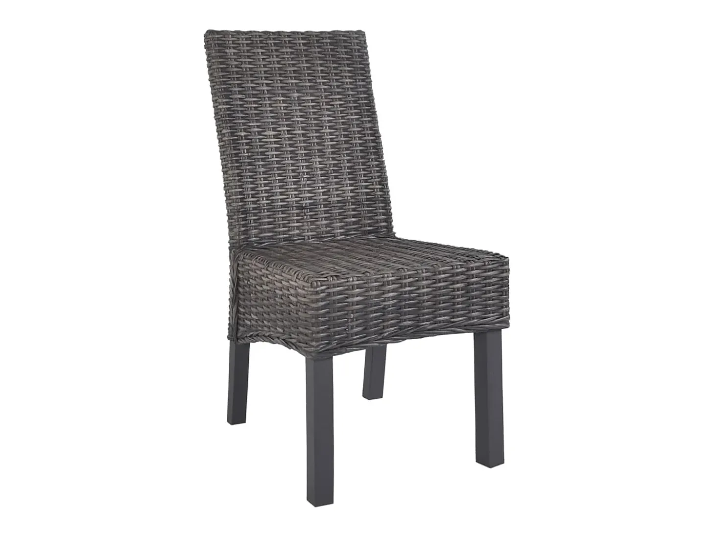 Juego de 2 Sillas de comedor ratán Kubu y madera mango marrón ES666871